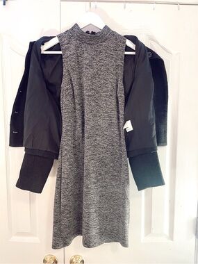 Cecico Sleeveless Mock Neck Mini Dress in Heather Gray
